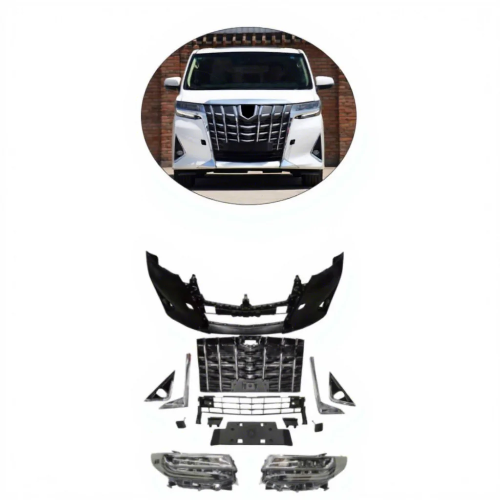 High Quality Kit for to Yo Ta 30AGH Alphard 2015 2016 2017 Upgrade 2018 SA OEM Front Bumper Body Kit with Three Eye Headlights