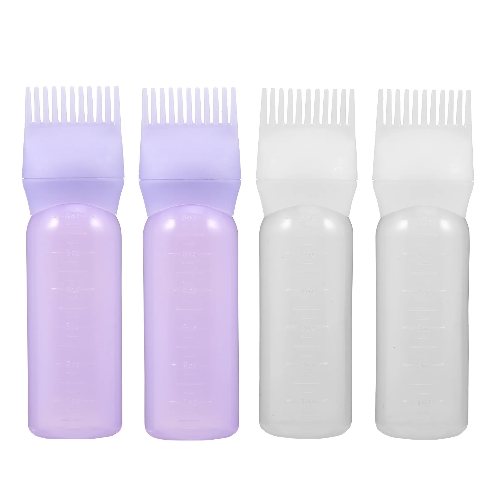4Pcs Root Comb Applicator Bottles Plastic Hair Dye Bottle for Salon Home Hair Coloring Tool Applicator Bottles - Image 3