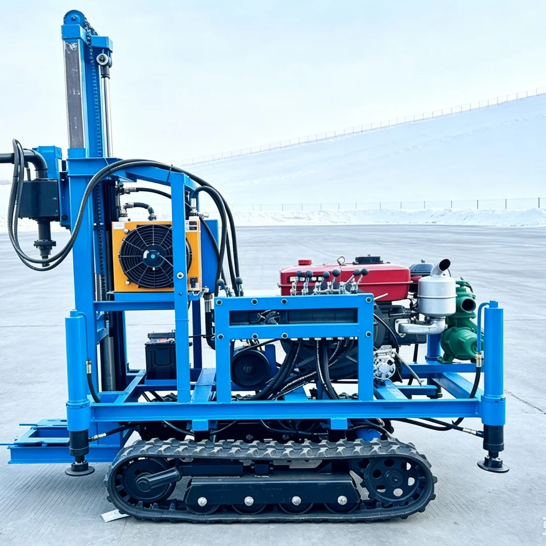 Customized Diesel Mobile Water Well Drilling Rig, Crawler Type Well Drilling Machine for Rural Areas, Orchards and Farmland