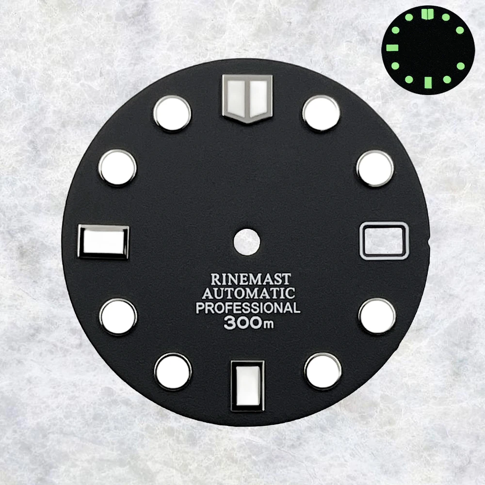 Blue/Red/Green/Black  28.5mm S Logo Dial  For NH35/NH36/4R/7S Japanese Automatic Movement Watch Green Luminous