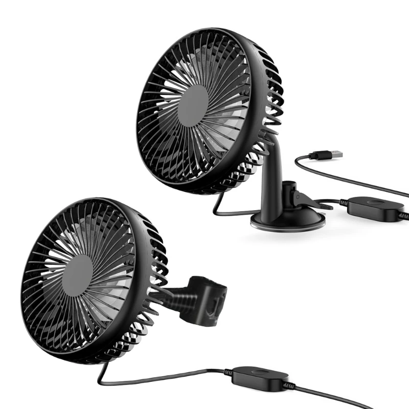 

USB Fan, Rechargeable Portable Fan, Clip on/Suction Cup Fan,Vehicle Cooling Fan Car Powerful 3 Speed Cooling Fan