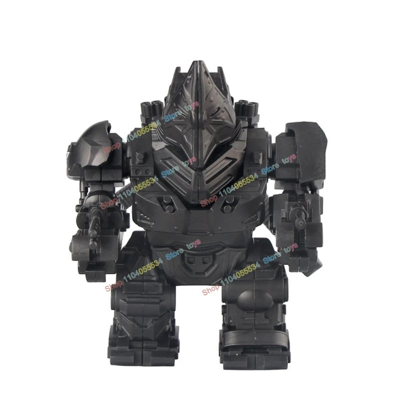 X001Spider Movie Villain Rhinoceros Man Machinery Aoldier Action Figures Building Blocks Model Doll Ornaments Toy Birthday Gifts