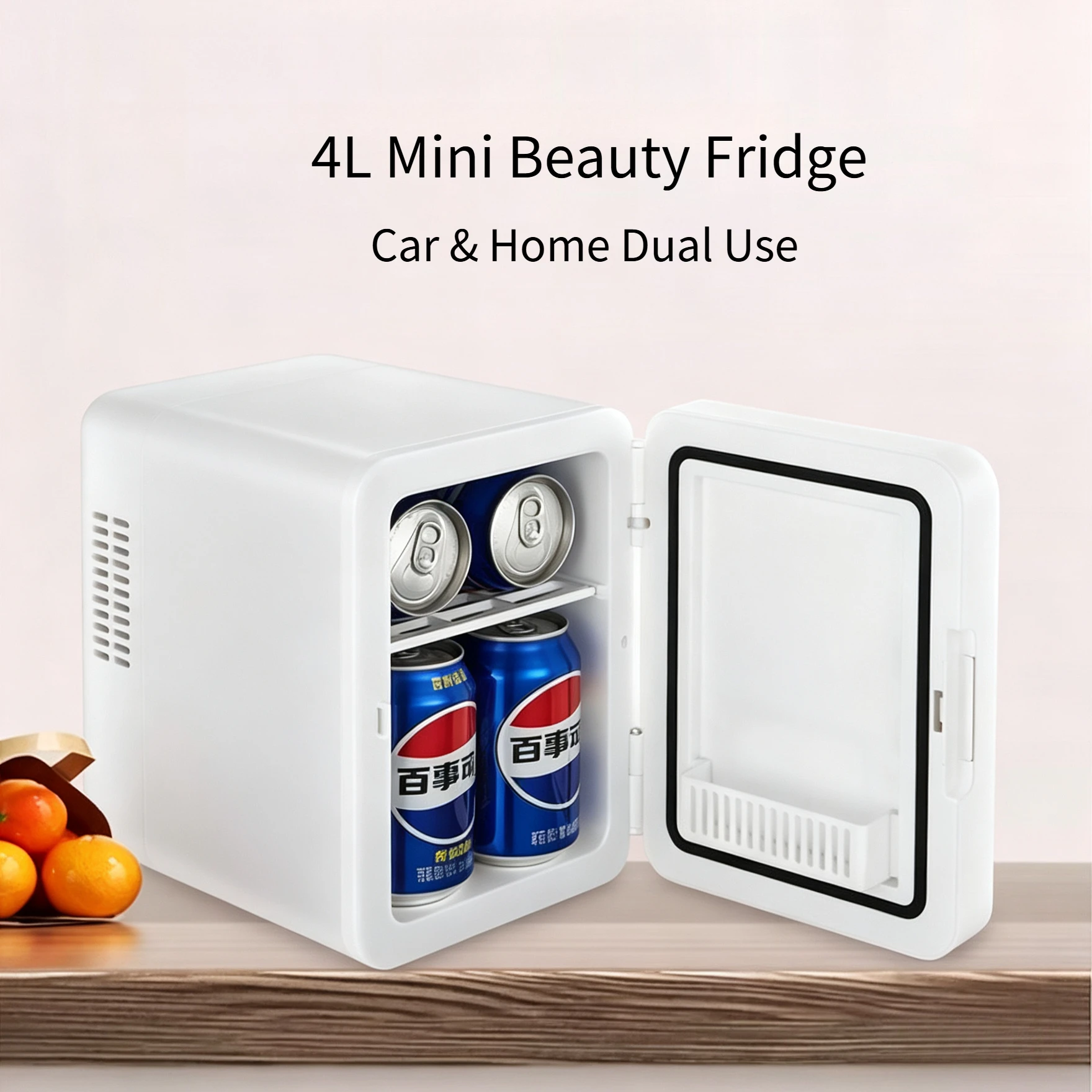 4L Car Home Dual‑use Mini Beauty Fridge Small Portable Refrigerator for Cosmetic Skincare Drinks Storage