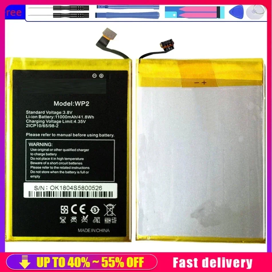 Rechargeable Mobile Phone Batteries 11000mAh For OUKITEL WP2 Smartphone Battery Fast Shipping