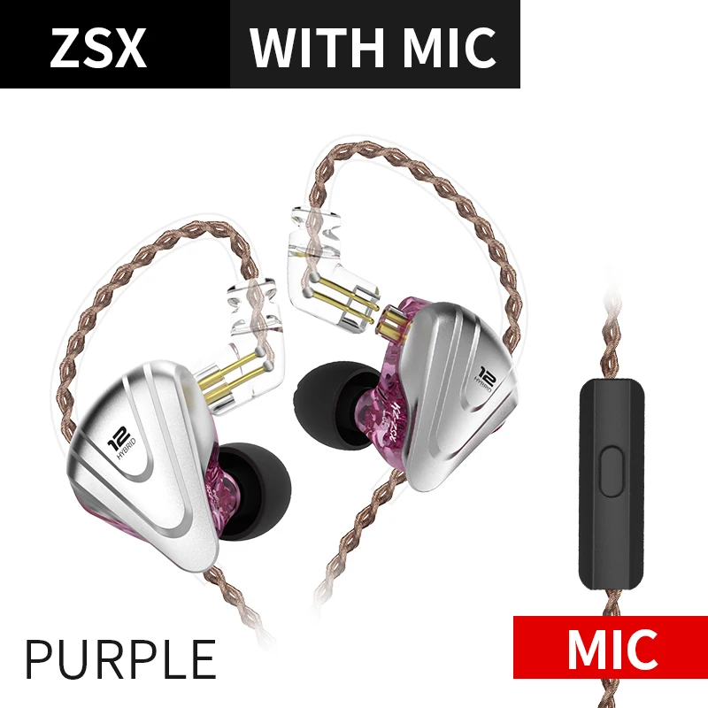 KZ ZSX Terminator Metalen Headset 5BA + 1DD Hybride 12 drivers HIFI Bass Oordopjes In-Ear Monitor Ruisonderdrukkende Koptelefoon