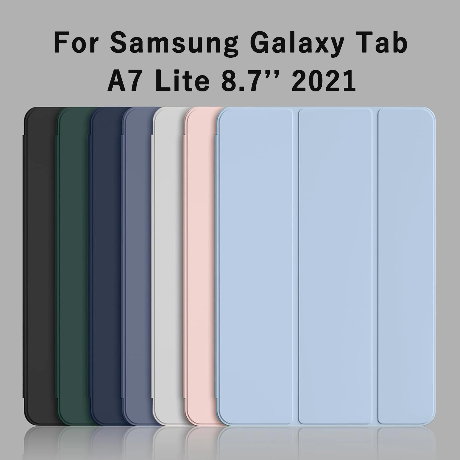 

Для Samsung Galaxy Tab A7 Lite 8,7 дюйма 2021 SM-T220 SM-T225 тройной флип-чехол с магнитной подставкой, защитный чехол из искусственной кожи