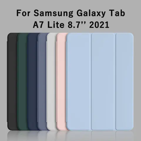 For Samsung Galaxy Tab A7 Lite 8.7'' 2021 SM-T220 SM-T225 Tri-fold Flip Case Magnetic Stand PU Leather Protective Cover