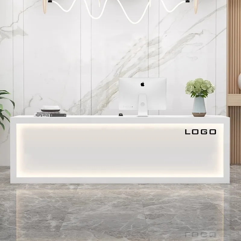 Shop small front desk cashier counter bar table environmental protection simple Internet celebrity imitation marble company welc