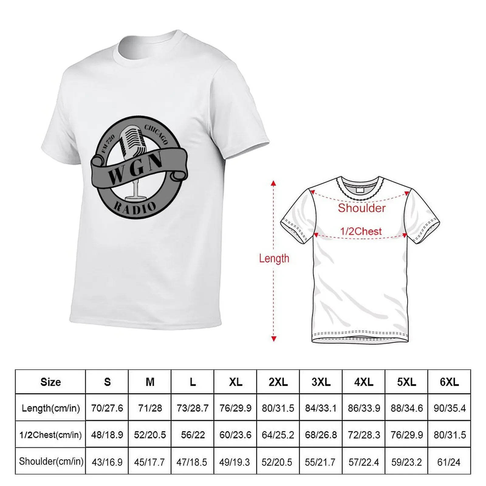 Wgn fm studio 720 تي شيرت أسود قطن تي شيرت عادي للرجل حزمة مضحك تي شيرت رجل تي شيرت #2