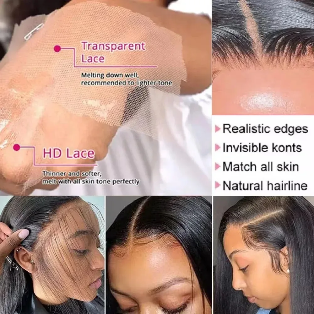 40 Zoll 13x6 HD transparente Spitze Frontal Perücke Körper Welle Perücken menschliches Haar 200 Dichte Wasserwelle Brasilianer 100% rohe Remy für Frauen