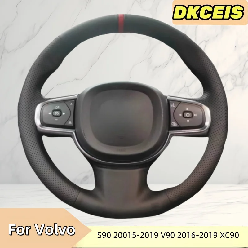 

DIY Car Steering Wheel Cover Genuine Leather For Volvo S90 2005-2019 V90 2016-2019 XC90 2015-2019 Steering Wheel Braiding Cover