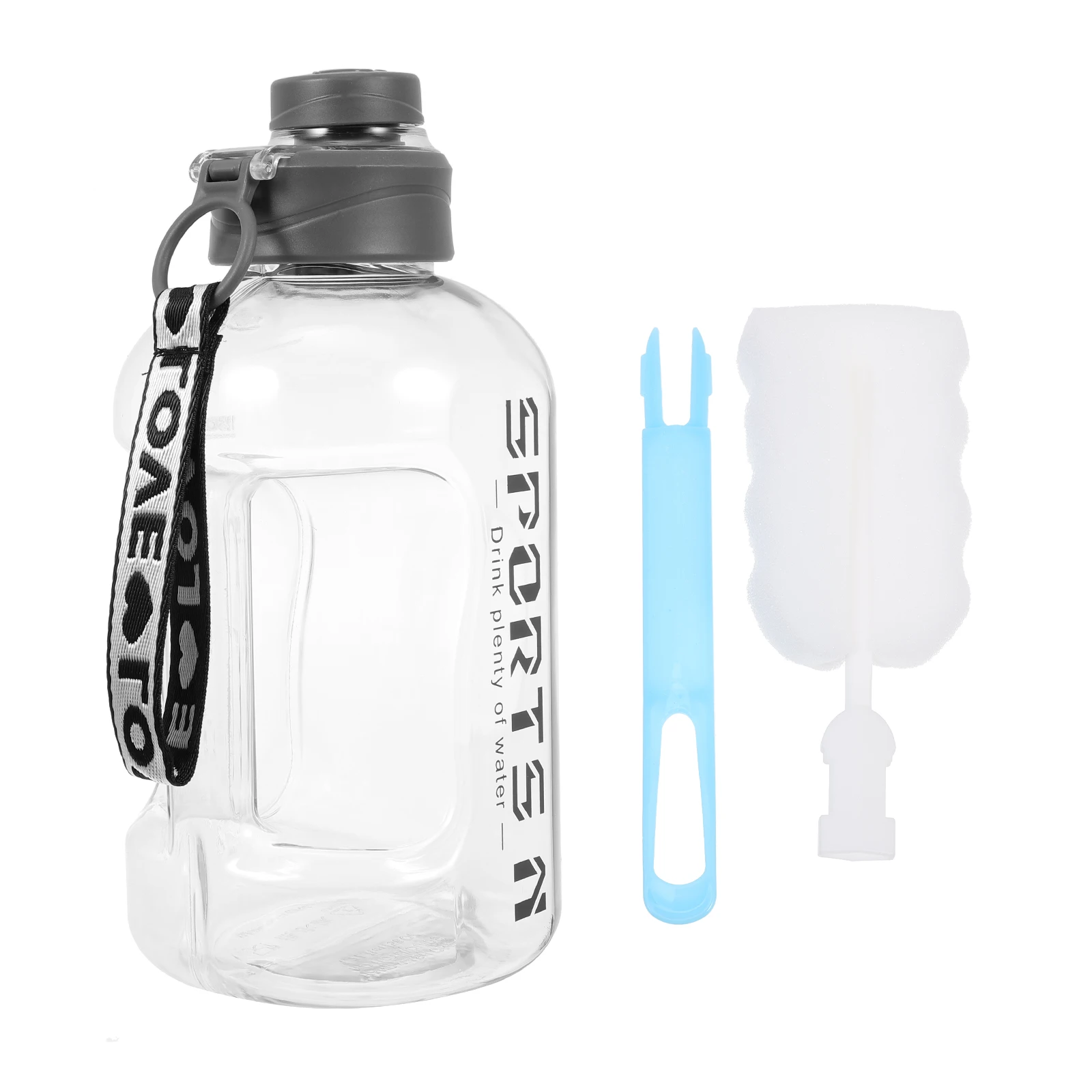 

Large Capacity Water Cup 1700ml Gray Sport Bottle Portable Fitness Jug Thickened Cup Stable Base Practical Design