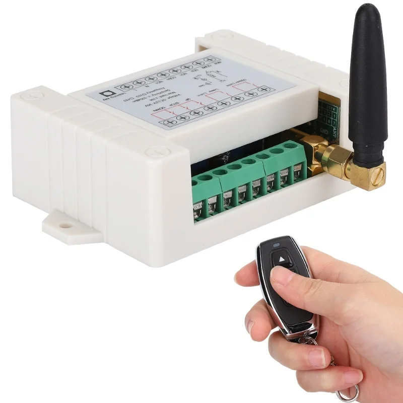 Controle remoto sem fio 2ch motor dianteiro e reverso portão de estrada porta elétrica dois interruptores controlador