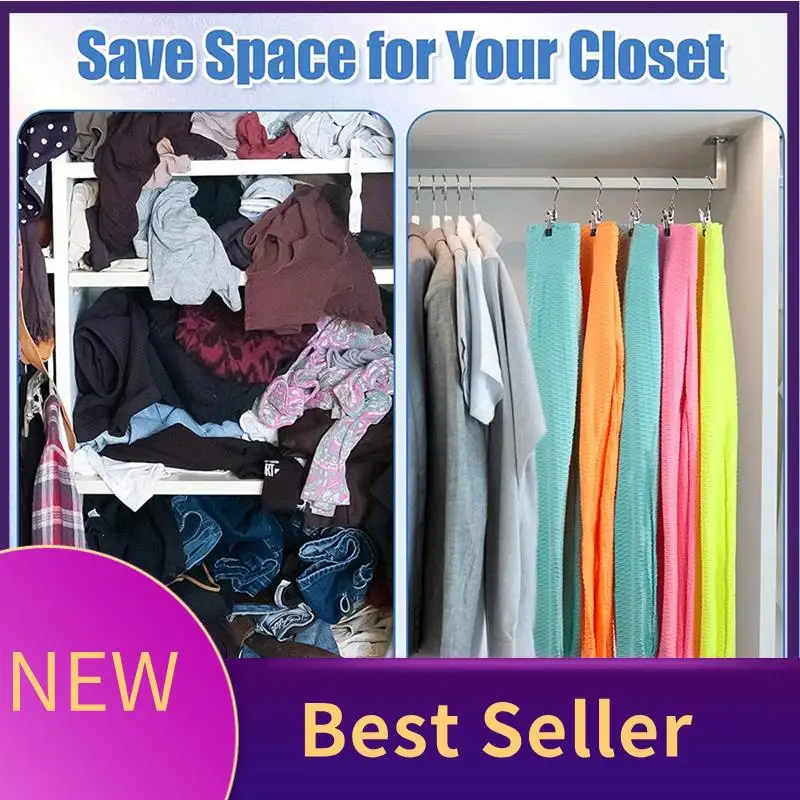 

ABLU-30PCS Legging Organizer For Closet Pants Hangers Space Saving Portable Stainless Steel Single Clips