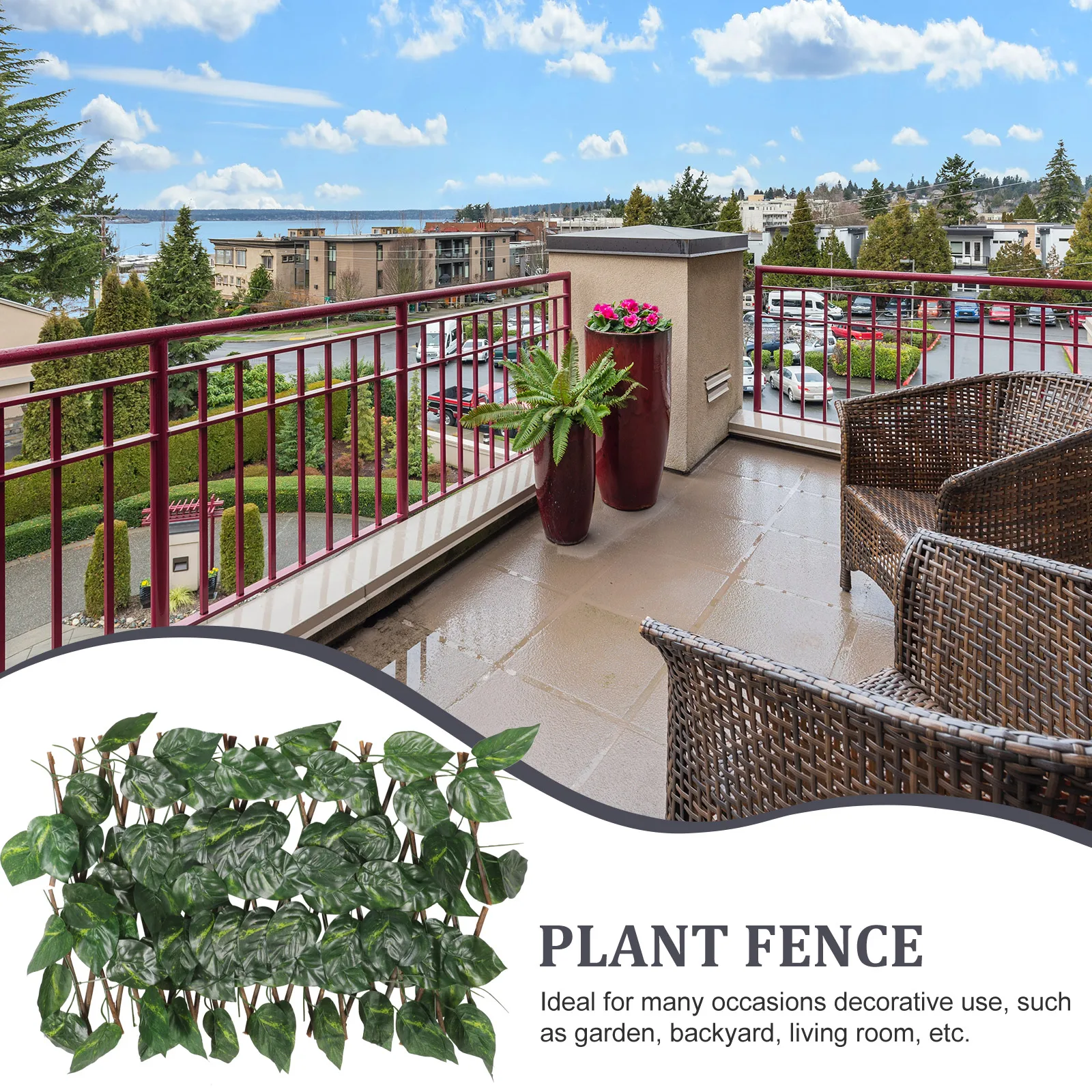 

Premium Artificial Green Fence Lifelike Leaf Trellis Uv Resistant Privacy Screen Garden Courtyard Home Decor Fake Plants