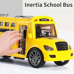 School Bus Car Toys for Children Class A Models Toy Boy with Opening Doors Inertia for Kids Educational Boy's Birthday Gift