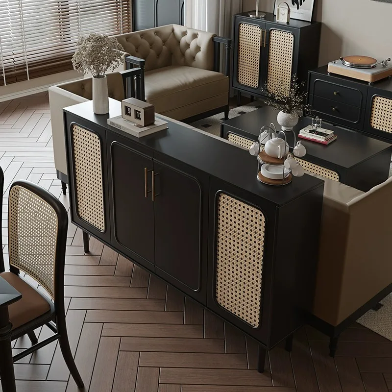 

Rattan Minimalist Living Room Cabinet Aesthetic Elegant Premium French Living Room Cabinets Glamour Mid Century Meuble Furniture