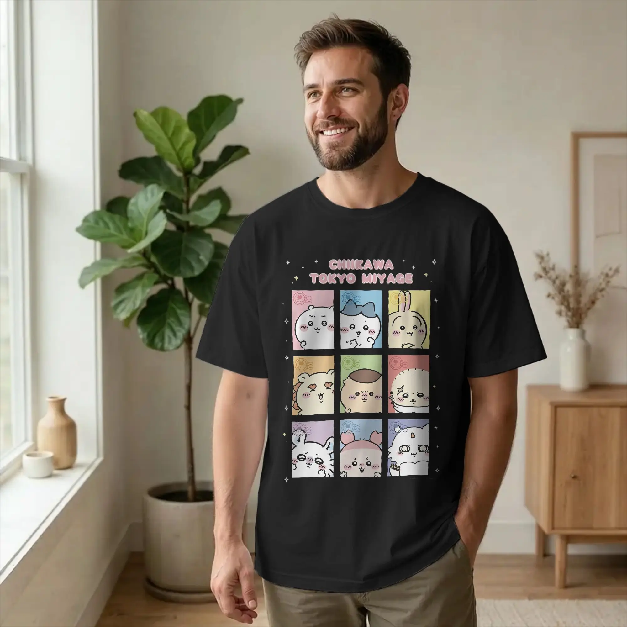 Funny Lovely Chiikawas And Friends T Shirt For Men Women Cotton Short Sleeve  Round Neck Summer Top Tee