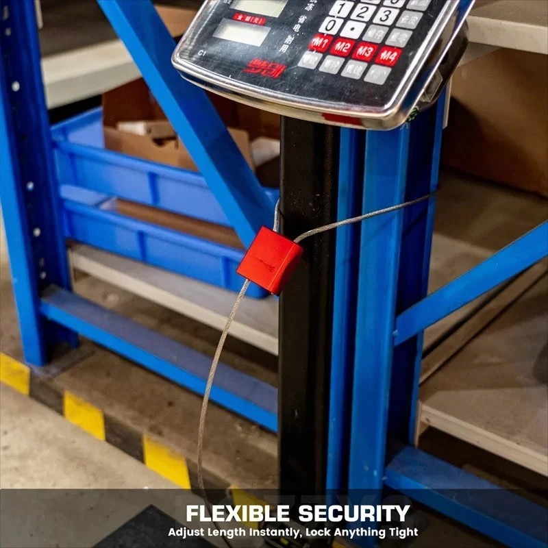 

Gym Locker Bicycle Bike Gate Toolbox Adjustable Stainless Steel Cable Lock Padlock Red Retractable Aluminum Lockout