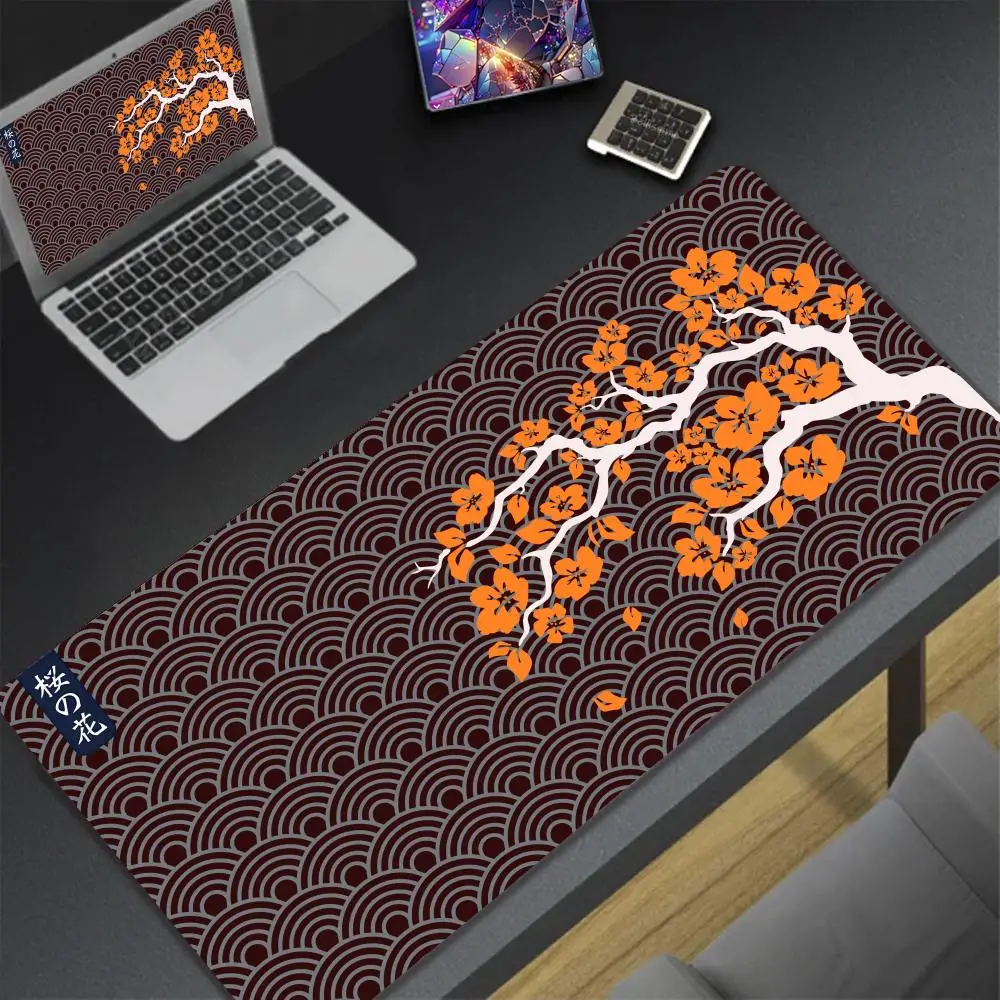 

Mouse Pad Sakura Large Gamer Mousepad Purple Cherry Blossom Keyboard Mat XXXL Mouse Mat Pc Accessories Rubber Desk Mat 90x40