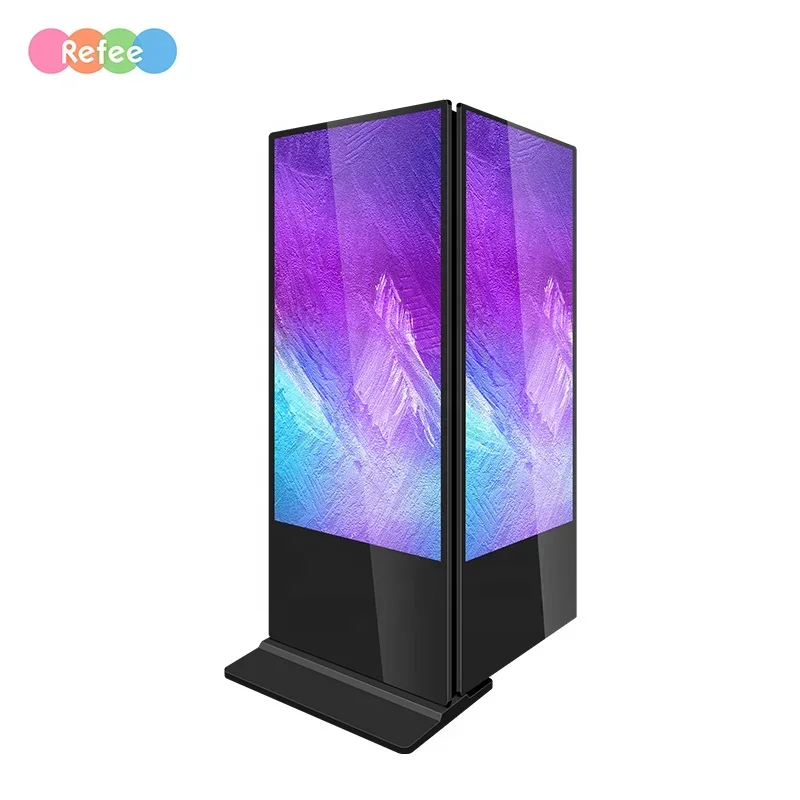 

4K Dual Screens Totem Android Floor Stand Touch Screen kiosk Double Sided Digital Advertising Player
