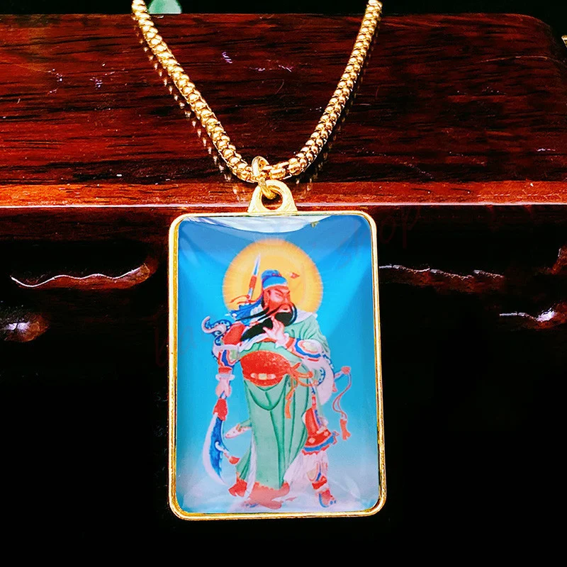 The God of wealth Guan Gong pendant,  Zhenzhai God of wealth,  Taoist male and female necklaces, amulets, mascots