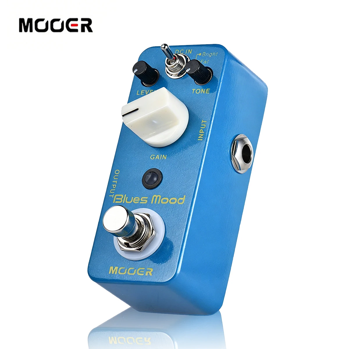MOOER Blues Mood Overdrive  Guitar Pedal - Blues Style, True Bypass, 2 Modes (Bright/Fat), Full Metal Shell