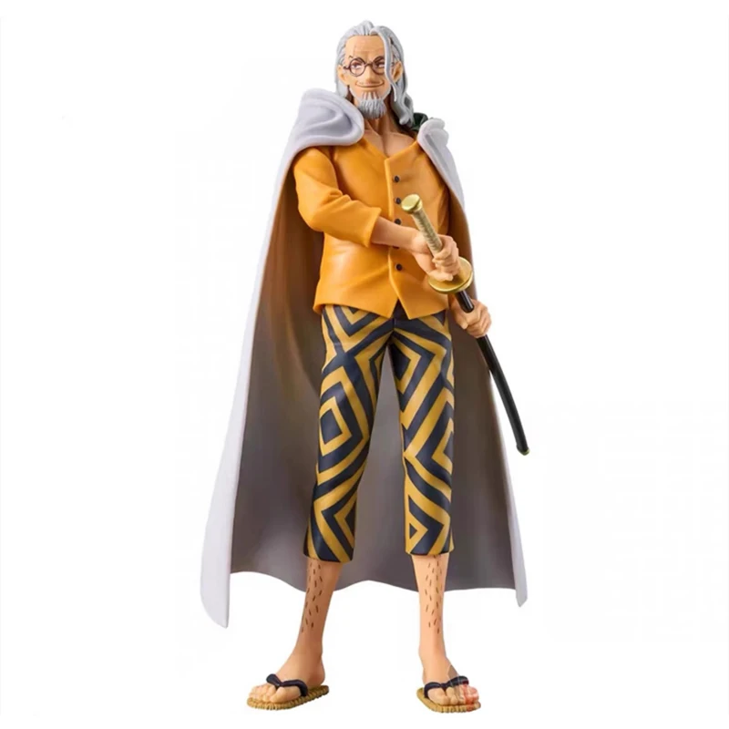 17cm Original Bandai Banpresto One Piece DXF THE Silvers Rayleigh Anime Action Figure Model Toys Gift for Birthday