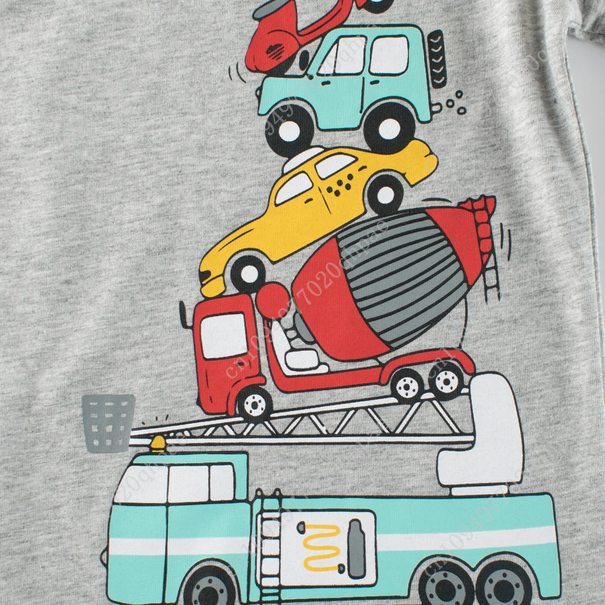 1-9T طفل رضيع طفل رضيع ملابس الصيف القطن الرضع تي شيرت قصير الأكمام سيارات قميص مطبوع الأساسية المحملة الزي