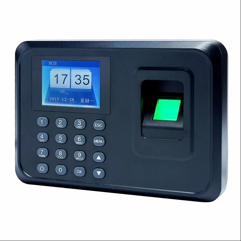 Biométrico Fingerprint Recognition Machine, Fingerprint, USB Finger Scanner, Time Card Locking, Software Livre, senha para o Sistema de Segurança, 2.4"