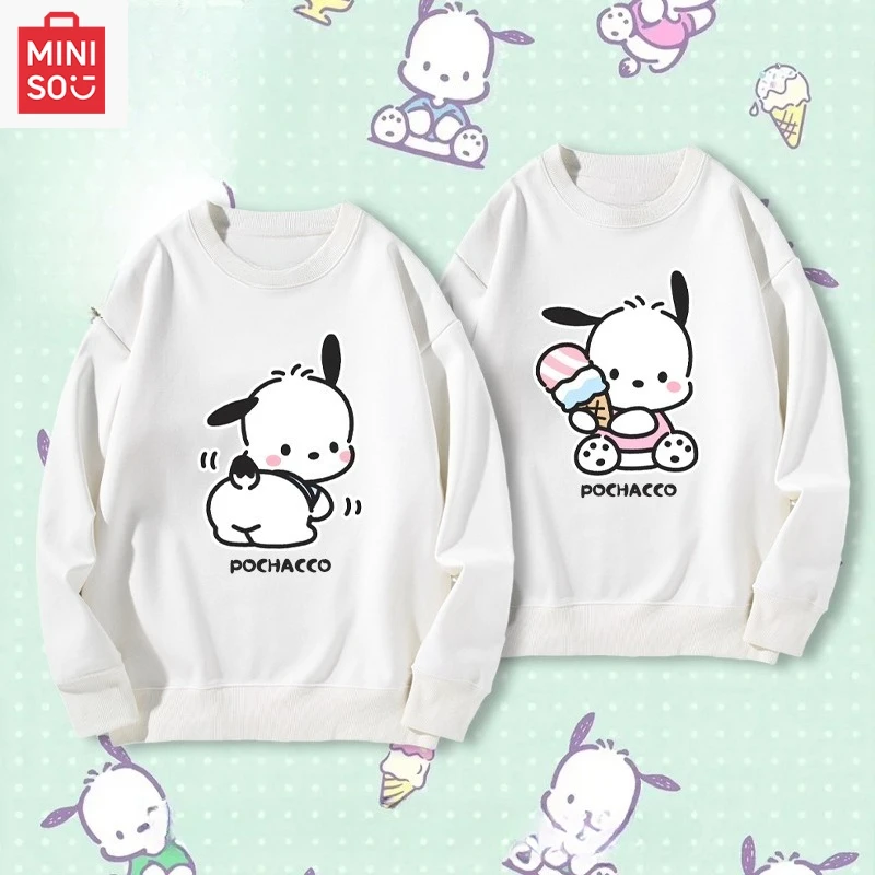 

MINISO collaboration Pochacco printed hoodie long-sleeved loose cartoonish casual and cute for girls and boys