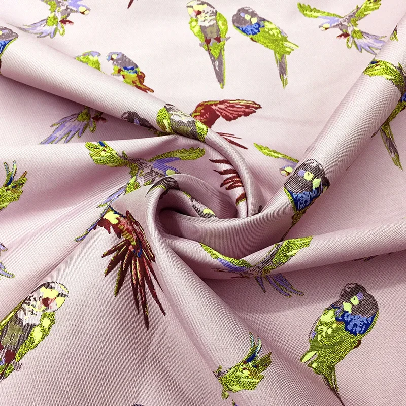 Parrot Pattern Yarn Dyed Jacquard Brocade Fabric Spring Summer Autumn Dress Suit Clothing Design Sewing Cloth Wholesale by Meter