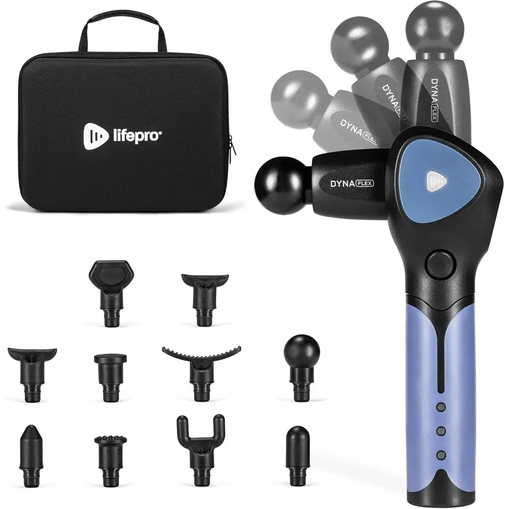 Portable Deep Tissue Massager for Athletes - Muscle Recovery Tool with Attachments and Travel Case
