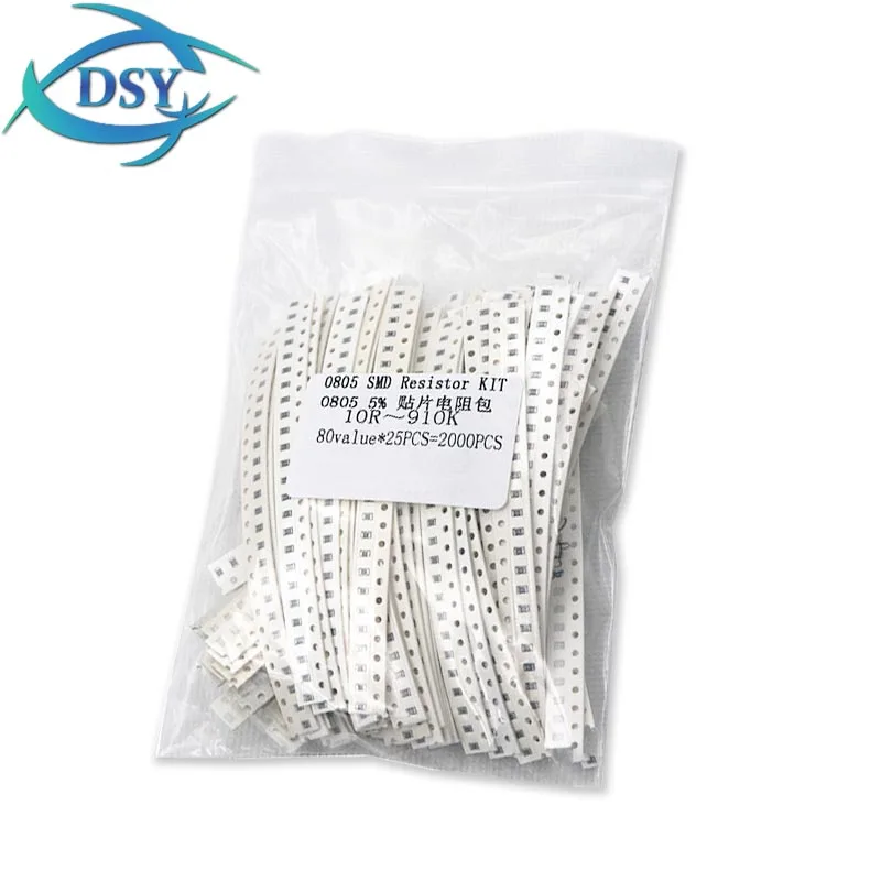 4000PCS 2000PCS 0402 0603 0805 1206 1210 ตัวต้านทาน SMD ชุด 1% 5% 10R 100R 220R 330 470R 10K 100K 80 ค่าความต้านทานตัวอย่าง Pack