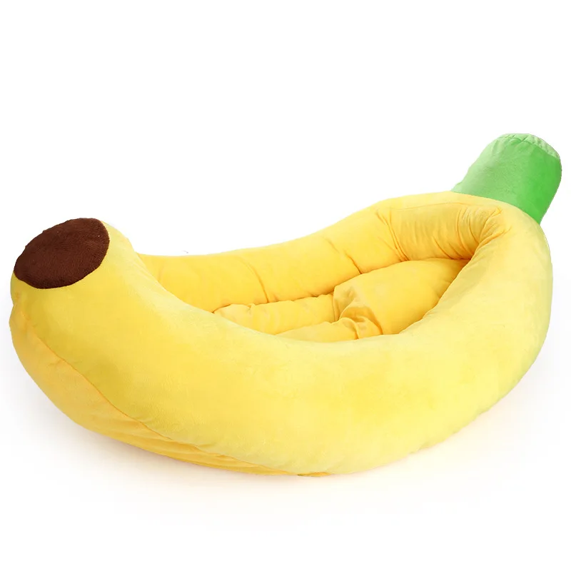 Amazon Hot Sale Lovely Pet Supplies Banana Shape Cat Bed House Soft Pet Bed Warm Cat Cuddle Bed