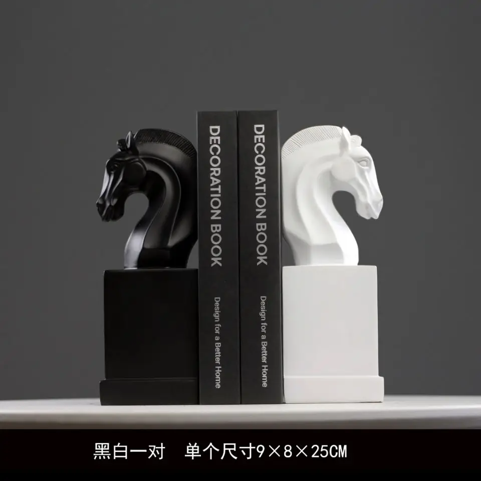 

Creative Minimalist Modern Nordic Horse Head Book Stand Home Office Living Room Decorative Craft