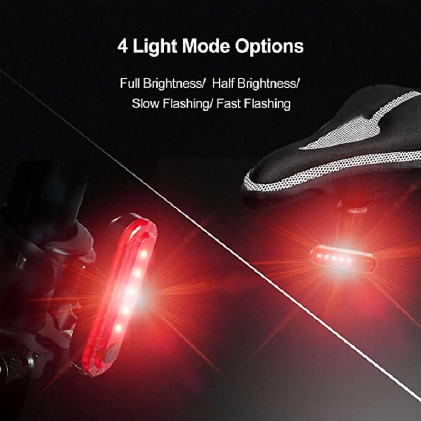 USB Rechargeable Bicycle Light Cycling Rear Light LED Taillight Waterproof MTB Road Bike Light Back Lamp for Bicycle