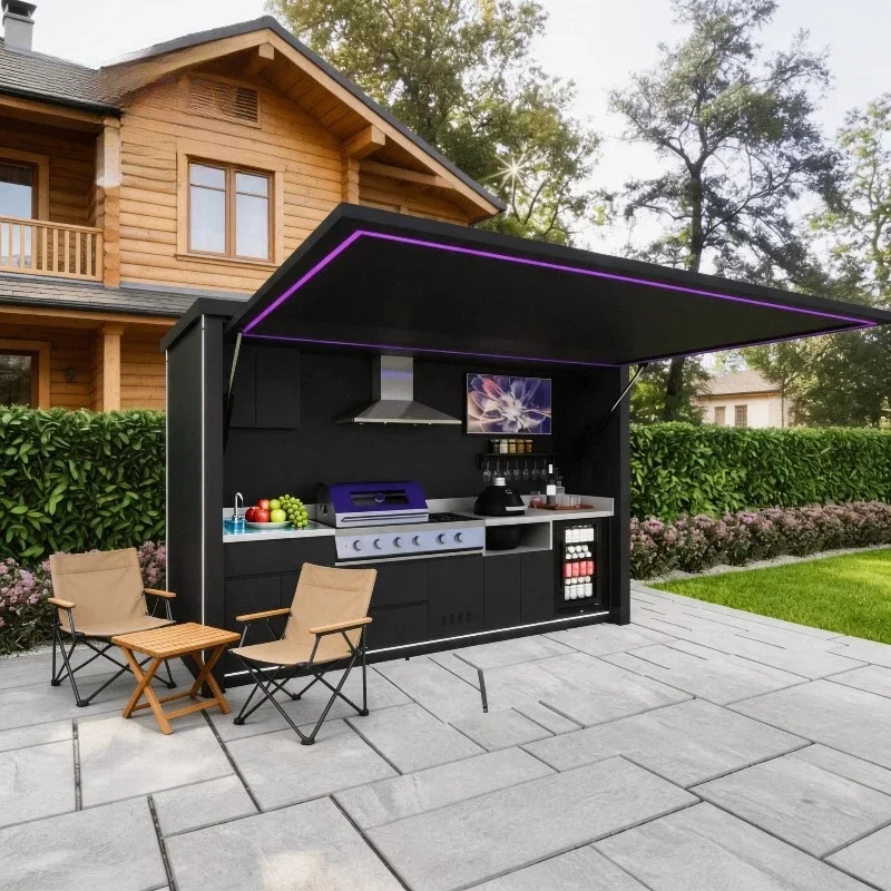 CE Certified Custom Outdoor Cooking Station Portable Premium Kitchen Unit for Camping Glamping Parties