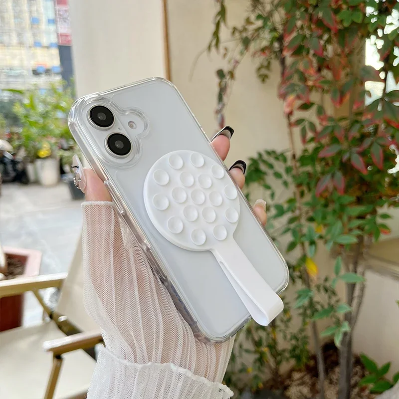 حامل مغناطيسي عالمي متعدد الوظائف بلون الحلوى مناسب لهاتف Magsafe iPhone مع مرآة تثبيت بحامل شفط من السيليكون