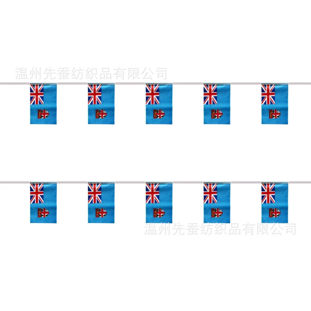 Fiji bunting flags 14x21cm 20pcs/package polyester Pennant Fiji String flags for indoor outdoor Festival Party decoration