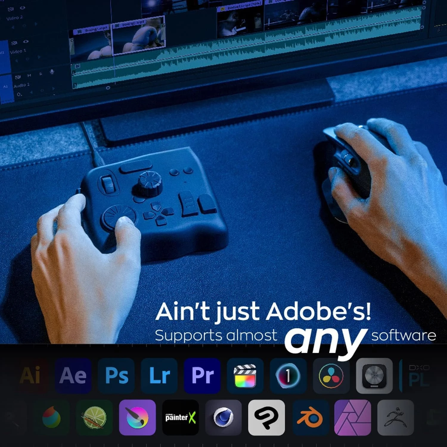 وحدة تحكم مخصصة لتحرير فيديو الصور، تصنيف الألوان، التوضيح، MacOS/Windows، لوحة مفاتيح Photoshop Lightroom القابلة للبرمجة