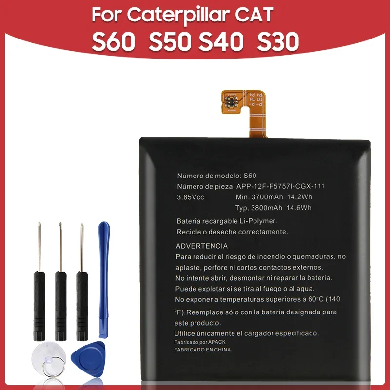 

Replacement Phone Battery For Caterpillar Cat S60 S50 S40 S30 S41 APP-12F-F57571-CGX-111 With Tools