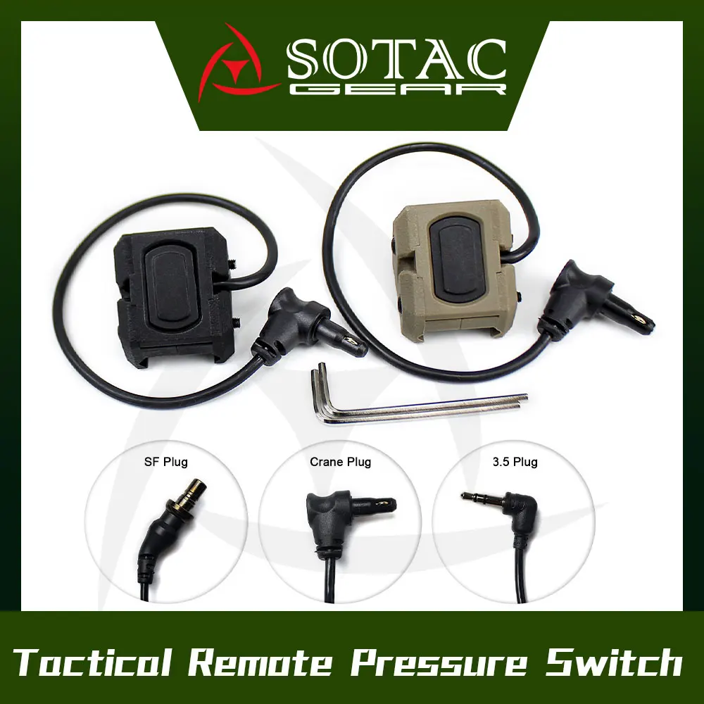 Tactical Remote Pressure Switch for M300 M600 Flashlight PEQ-1 DBAL-A2 Laser Hot Button Press Button