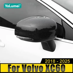 For Volvo XC60 2018 2019 2020 2021 2022 2023 2024 2025 ABS Chrome Carbon Fiber Car Rear View Side Mirror Cover Case Shell Trim