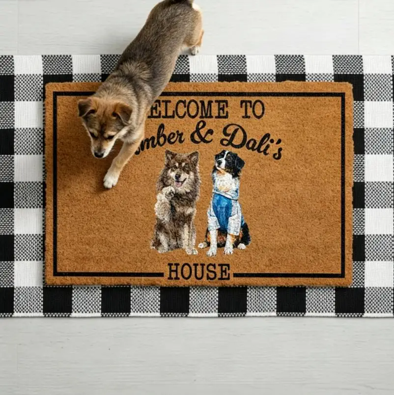

Pet lover custom portrait floor mat watercolor pet pattern 40x60cm decorative rug gift for pet family home ornament