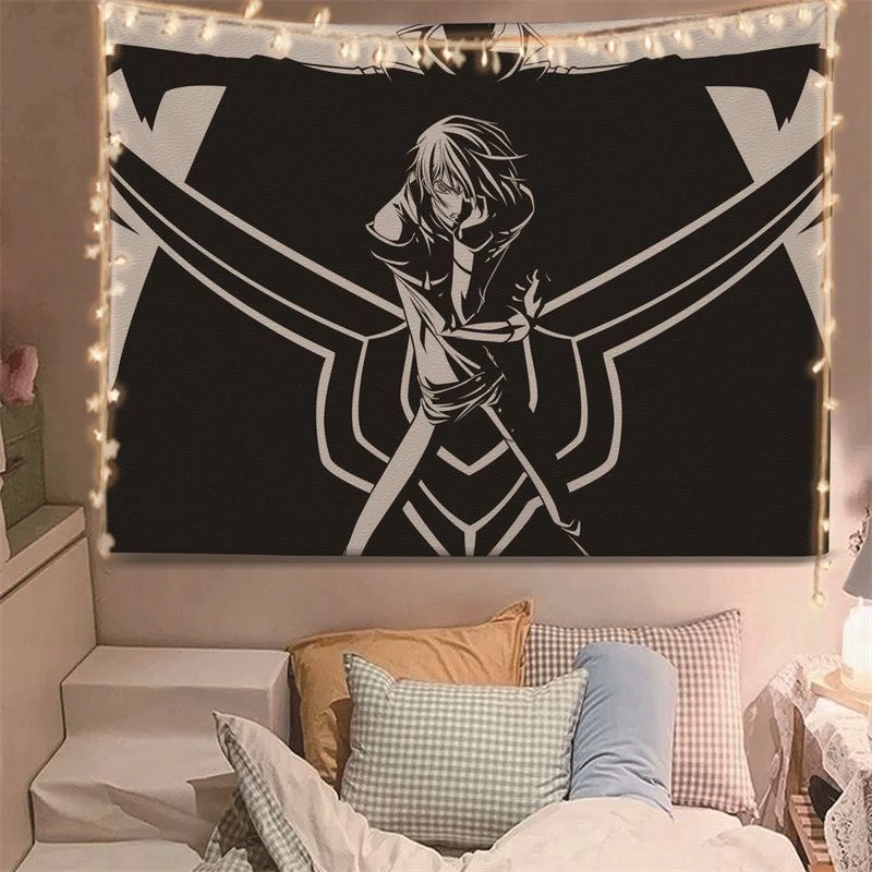 R-ebl-ious-Lelo-uch animation surrounding background cloth dormitory bedroomrental house hanging cloth without punching wall han