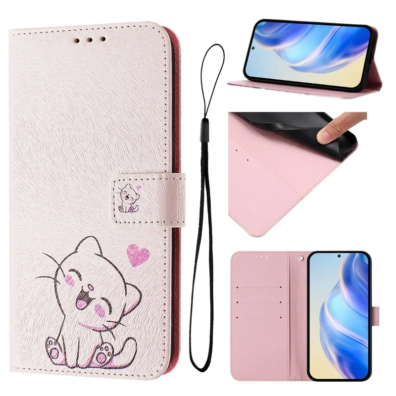 

Pop Flip Leather Case For IPhone 15 16 Pro Max Cute Cartoon Painted Pattern Wallet Cover For IPhone 16 Pro 15 14 Plus 15Pro Max