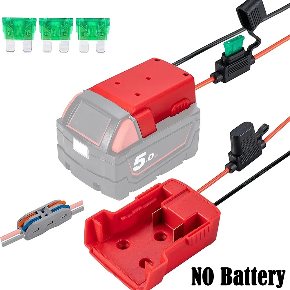 

Power Wheel Battery DIY Adapter for Milwaukee 18V 48-11-1815 Lithium Adapter 14 AWG Wires(With fuse and without fuse）