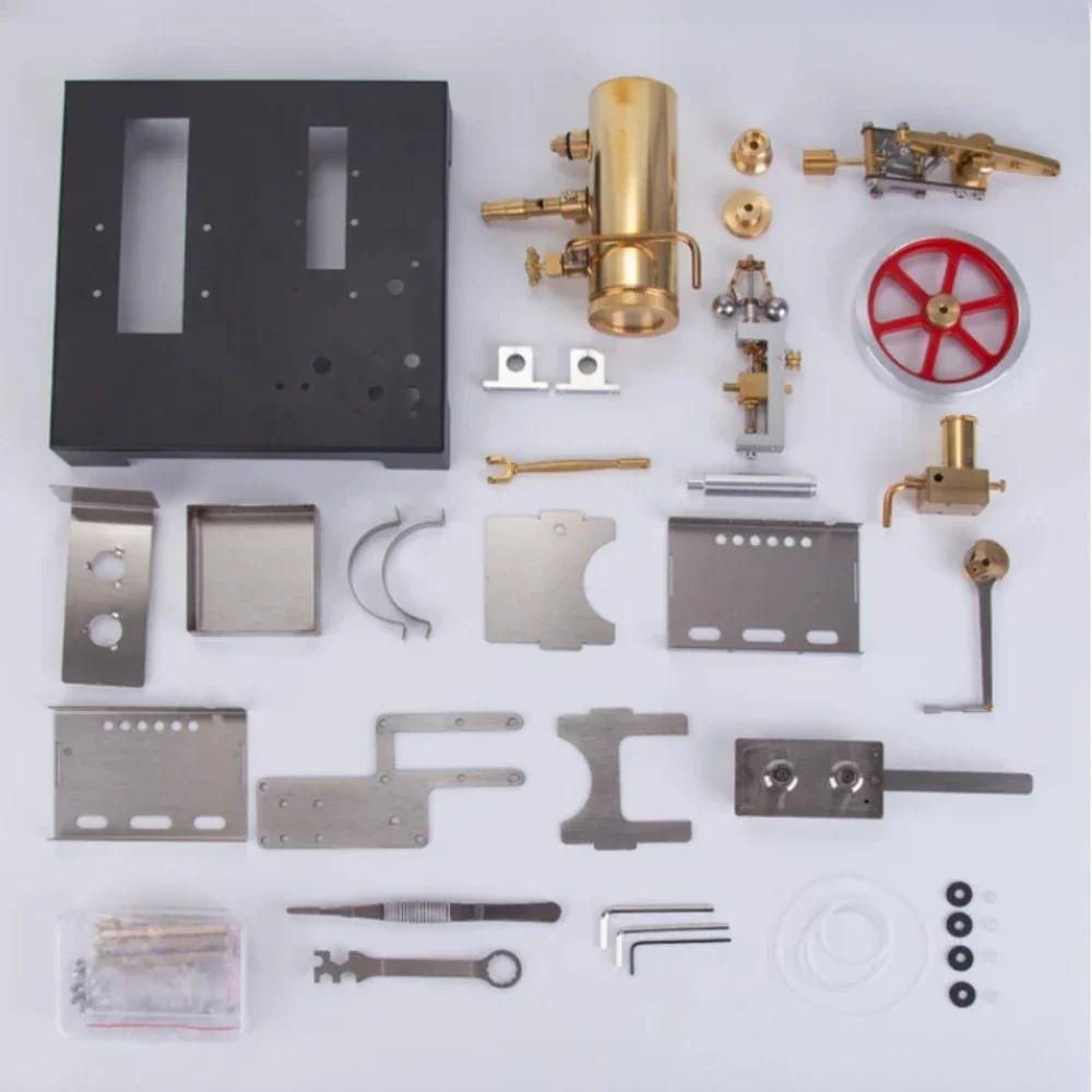 NF Full Metal Beam Steam Engine Model Building Kits Horizontal Boiler with Centrifugal Regulator DIY Assembly Kit 84PCS