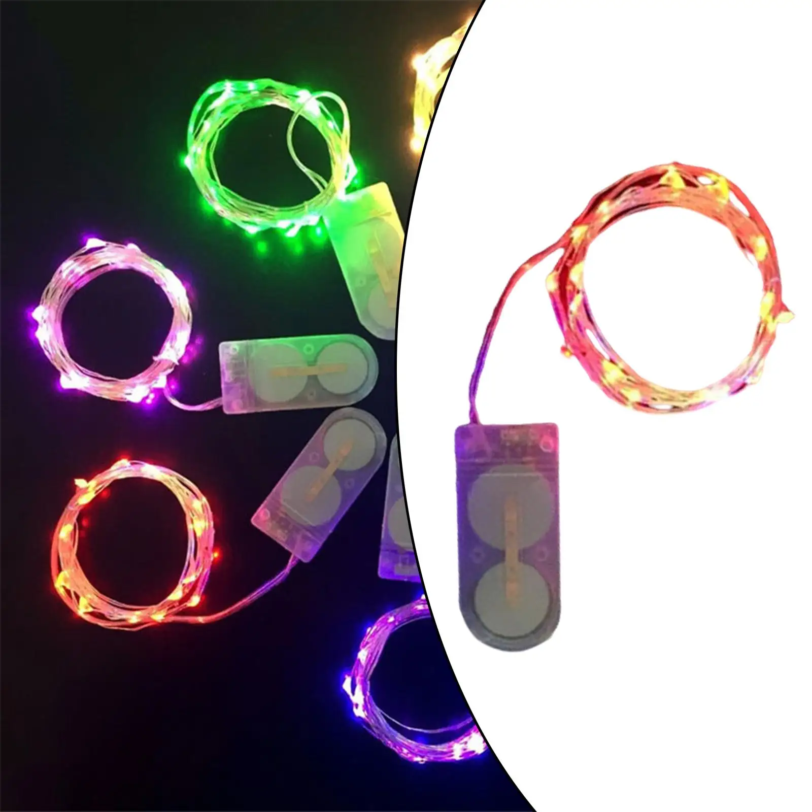 2M LED Copper Wire String Lights 20 Clear White Fairy Lights Bendable Wire for Garden Party and Home Accent Decor